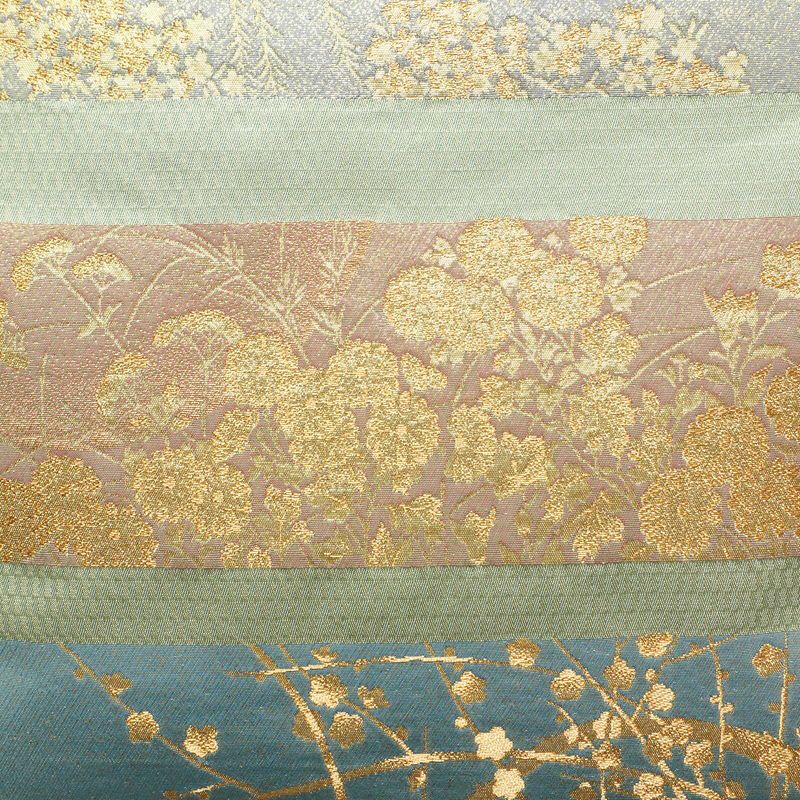 袋帯 太鼓柄 フォーマル用 正絹 古典柄 金糸 緑・うぐいす色_画像2