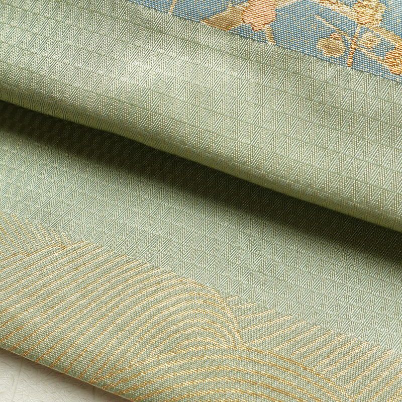 袋帯 太鼓柄 フォーマル用 正絹 古典柄 金糸 緑・うぐいす色_画像7