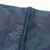 大島紬 良品 証紙あり しつけ糸付き 正絹 蝶・昆虫柄 袷仕立て 身丈163.5cm 裄丈64.5cm 着物 青・紺_画像13