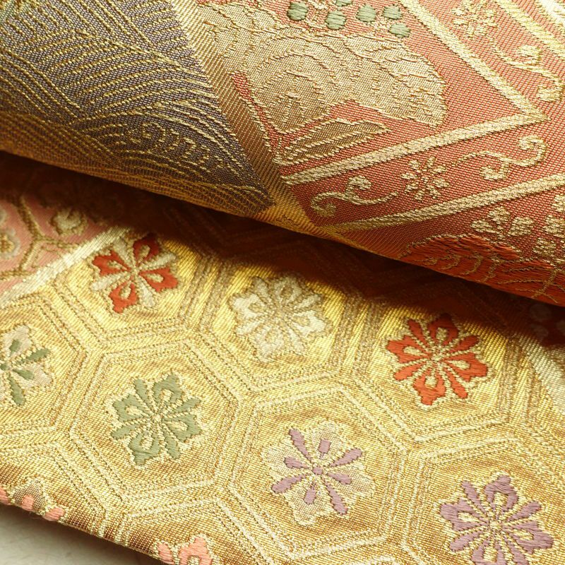 袋帯 六通柄 フォーマル用 正絹 古典柄 ベージュ_画像6