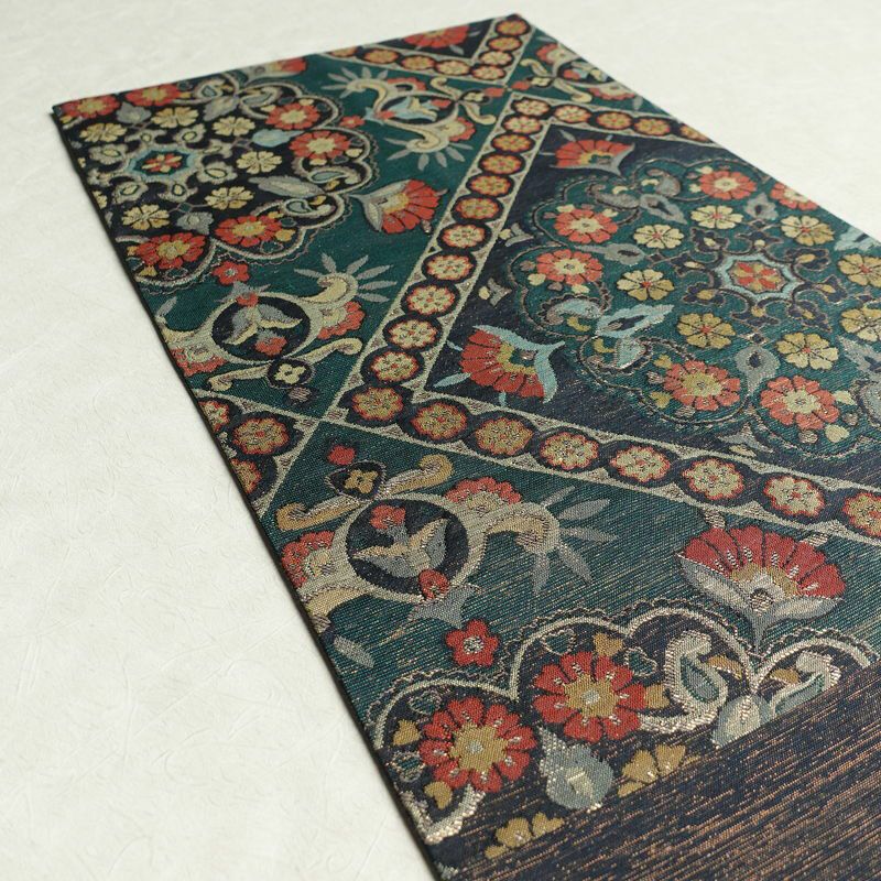 袋帯 六通柄 良品 フォーマル用 正絹 幾何学柄・抽象柄 緑・うぐいす色_画像16