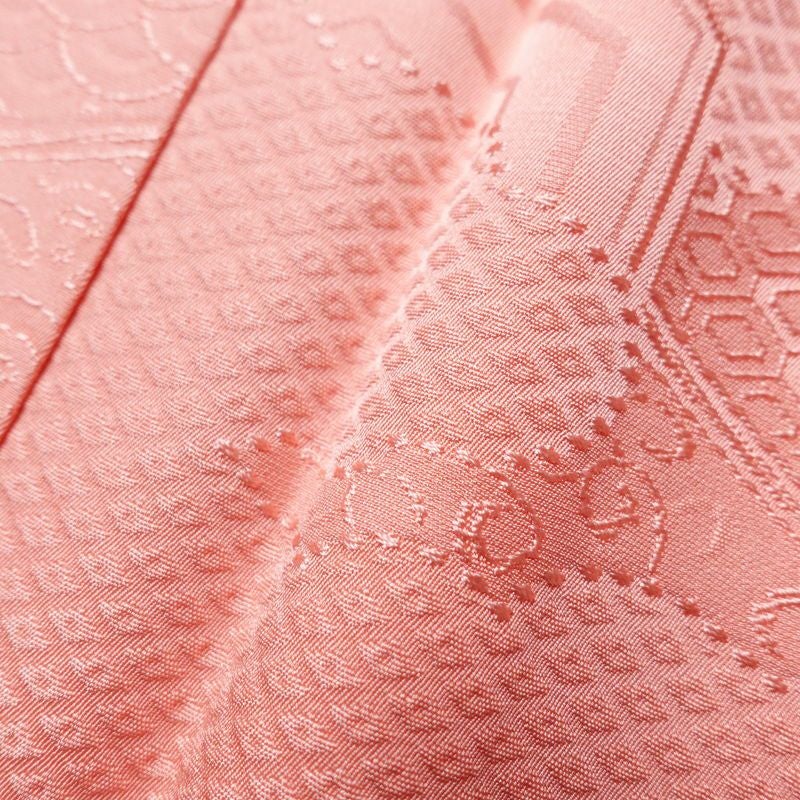 色無地 良品 しつけ糸付き 正絹 古典柄 袷仕立て 身丈155cm 裄丈63cm 着物 ピンク_画像7