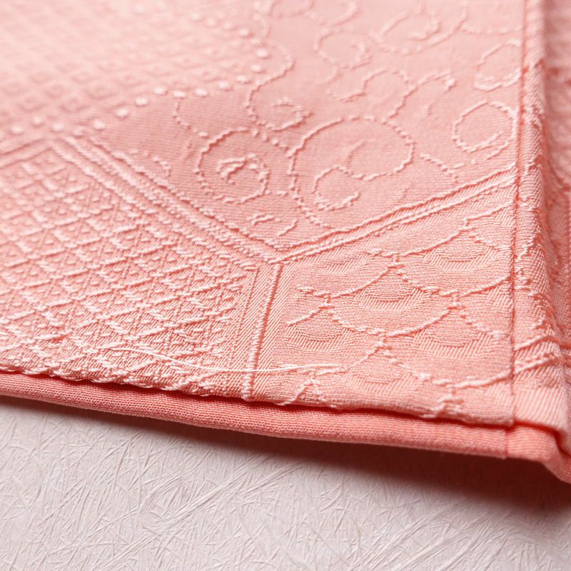 色無地 良品 しつけ糸付き 正絹 古典柄 袷仕立て 身丈155cm 裄丈63cm 着物 ピンク_画像10