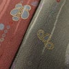 小紋 しつけ糸付き 縮緬 正絹 花柄 袷仕立て 身丈159.5cm 裄丈65.5cm 小紋着物 多色使い_画像7