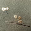 付け下げ 縮緬 金駒刺繍 正絹 木の葉・植物柄 袷仕立て 身丈156cm 裄丈67cm 刺繍 金糸 附下 フォーマル 着物 緑・うぐいす色_画像9