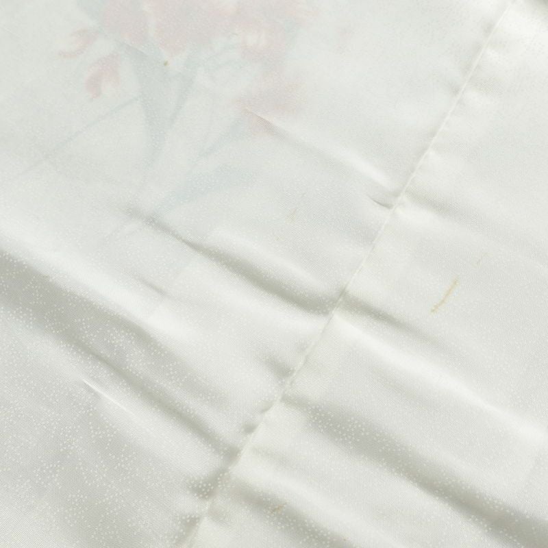 小紋 しつけ糸付き 正絹 花柄 袷仕立て 身丈161cm 裄丈65cm 小紋着物 グレー_画像18