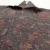 小紋 美品 紬地 しつけ糸付き 正絹 木の葉・植物柄 袷仕立て 身丈163cm 裄丈65.5cm 茶_画像15