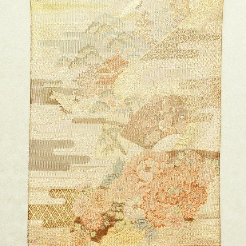 袋帯 六通柄 良品 フォーマル用 正絹 古典柄 金・銀_画像9