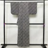 小紋 絞り 正絹 古典柄 袷仕立て 身丈156cm 裄丈62cm 着物 黒_画像2