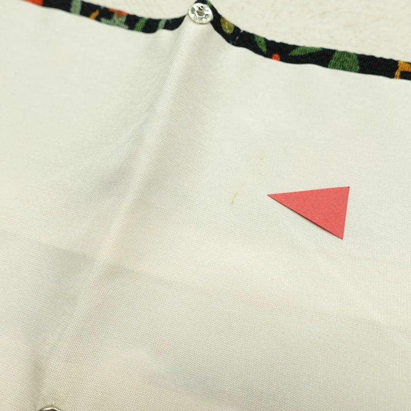 小紋 しつけ糸付き 縮緬 正絹 古典柄 袷仕立て 身丈160.8cm 裄丈64cm 小紋着物 黒_画像19