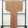 小紋 良品 縮緬 総柄 正絹 幾何学柄・抽象柄 袷仕立て 身丈161cm 裄丈64.5cm 小紋着物 多色使い_画像2