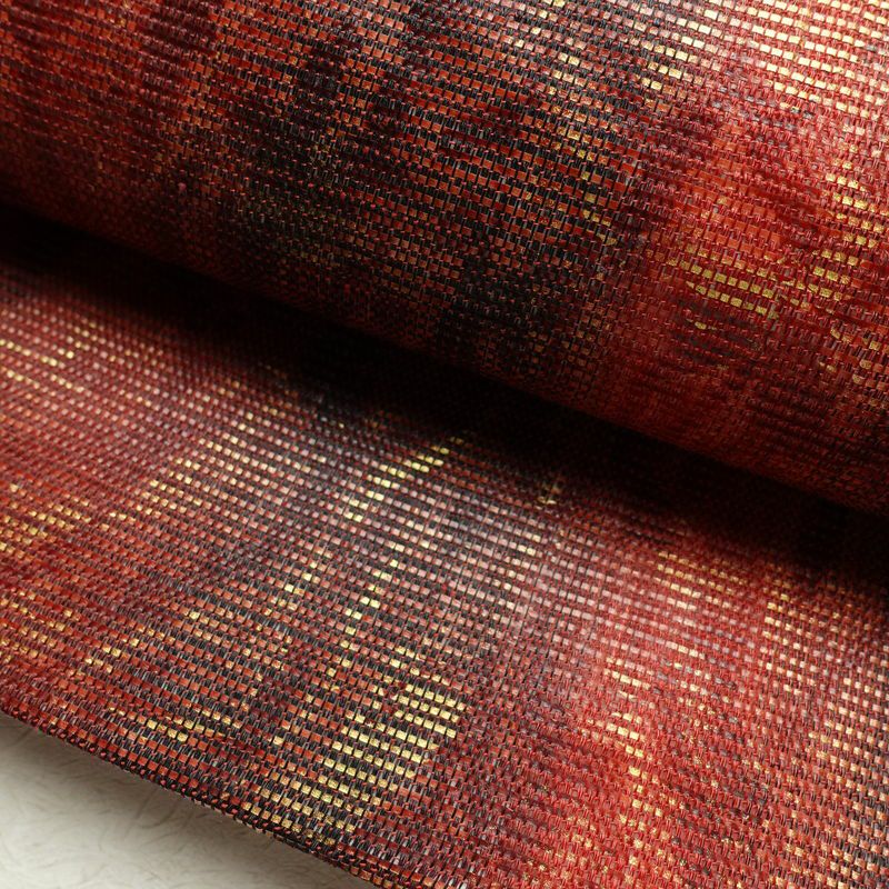 袋帯 六通柄 フォーマル用 正絹 幾何学柄・抽象柄 小豆・エンジ_画像7