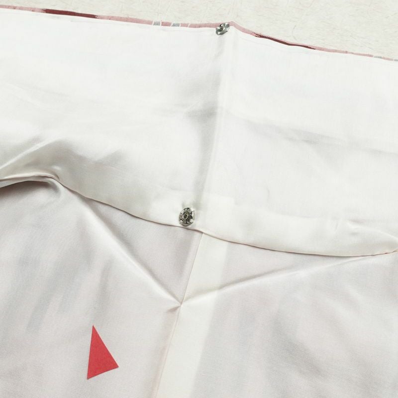 紬 良品 正絹 縞柄・線柄 袷仕立て 身丈157cm 裄丈63.5cm ピンク_画像18