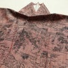 紬 良品 小紋柄 正絹 風景柄 袷仕立て 身丈159.5cm 裄丈64cm ピンク_画像15
