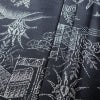 紬 しつけ糸付き 正絹 風景柄 袷仕立て 身丈156cm 裄丈64cm 青・紺_画像8