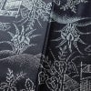 紬 しつけ糸付き 正絹 風景柄 袷仕立て 身丈156cm 裄丈64cm 青・紺_画像9