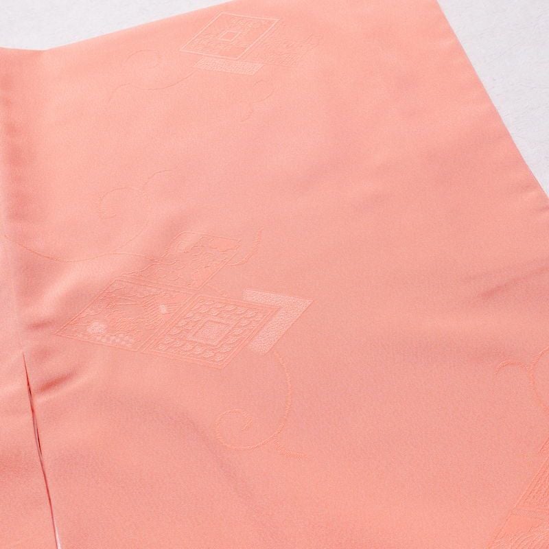 色無地 ポリエステル 古典柄 袷仕立て 身丈164cm 裄丈64cm 着物 ピンク_画像12