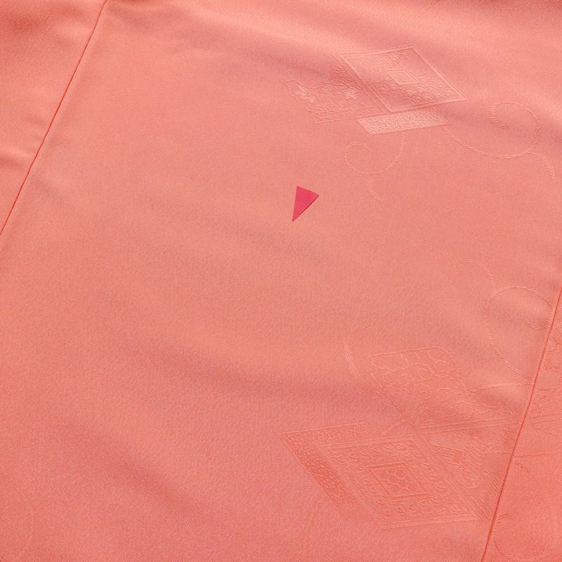 色無地 ポリエステル 古典柄 袷仕立て 身丈163.5cm 裄丈67cm 着物 ピンク_画像11