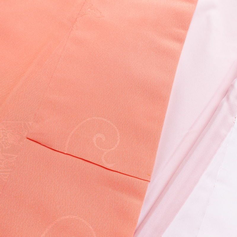 色無地 ポリエステル 古典柄 袷仕立て 身丈163.5cm 裄丈67cm 着物 ピンク_画像16