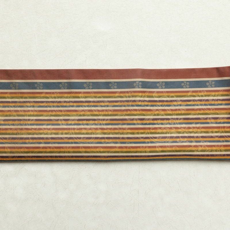 袋帯 全通柄 良品 フォーマル用 正絹 縞柄・線柄 多色使い_画像15