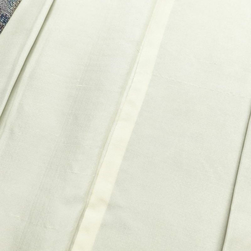 紬 正絹 幾何学柄・抽象柄 袷仕立て 身丈155cm 裄丈65cm 一部しつけ糸付き 青・紺_画像17