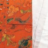 小紋 縮緬 総柄 正絹 花柄 袷仕立て 身丈164.5cm 裄丈65cm 橙_画像16