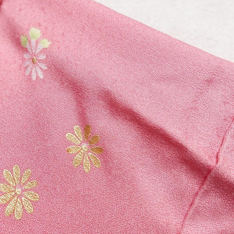 振袖 正絹 花柄 袷仕立て 身丈166cm 裄丈69cm 箔 金彩 フォーマル 着物 成人式 ピンク_画像18