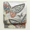 袋帯 六通柄 振袖用 正絹 蝶・昆虫柄 金・銀_画像1