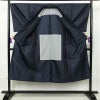 男性用 着物 アンサンブル 羽織 長襦袢 着物 しつけ糸付き ウール 亀甲柄 単衣仕立て 3点セット 身丈140cm 裄丈69cm 青・紺_画像2