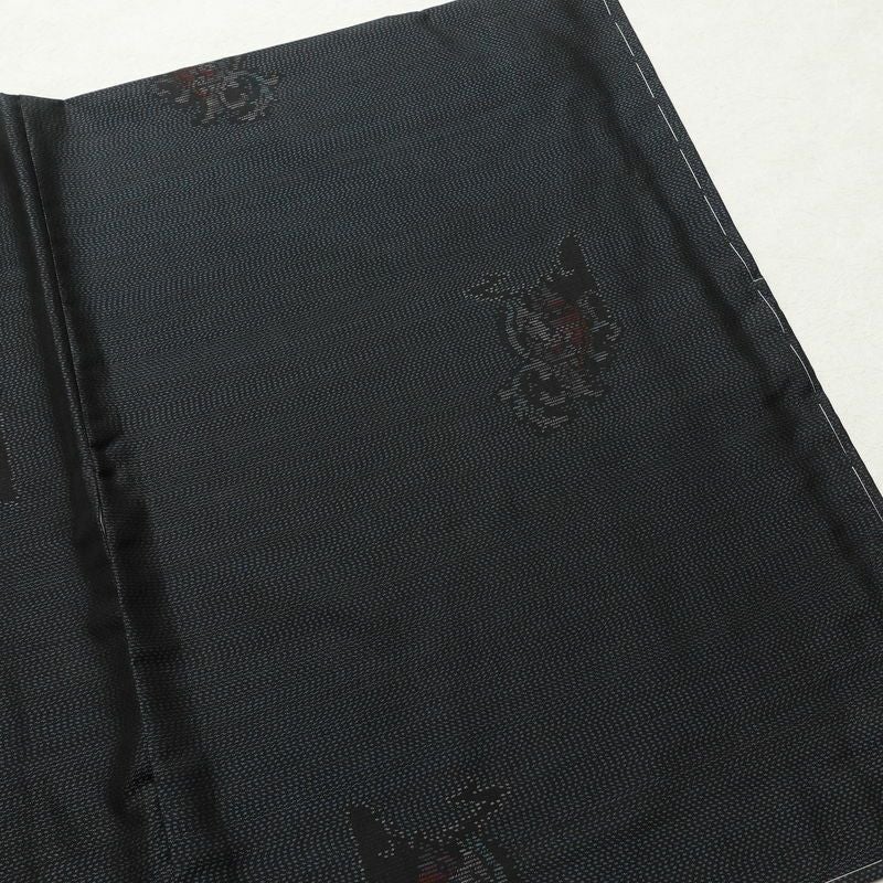 紬 良品 アンサンブル 2点セット しつけ糸付き 正絹 幾何学柄・抽象柄 袷仕立て 身丈161cm 裄丈67.5cm 着物セット 青・紺_画像11