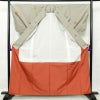 紬 アンサンブル セット品 一部しつけ糸付き 飛び柄 正絹 袷仕立て 身丈162cm 裄丈67.5cm グレー_画像2