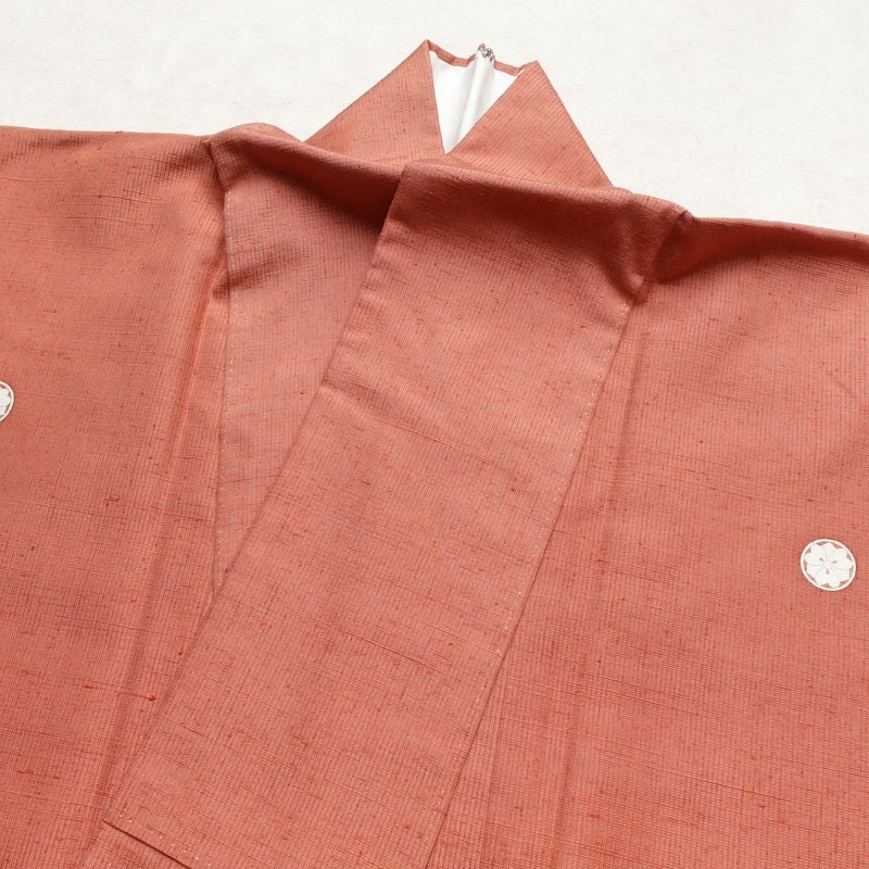 色留袖 良品 紬地 五つ紋付き 正絹 古典柄 袷仕立て 身丈160.5cm 裄丈67cm 箔 一部しつけ糸付き 金彩 フォーマル 着物 紬生地 ピンク_画像16