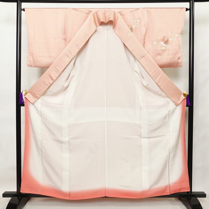 訪問着 正絹 古典柄 袷仕立て 身丈159cm 裄丈65cm 箔 金彩 ピンク_画像3