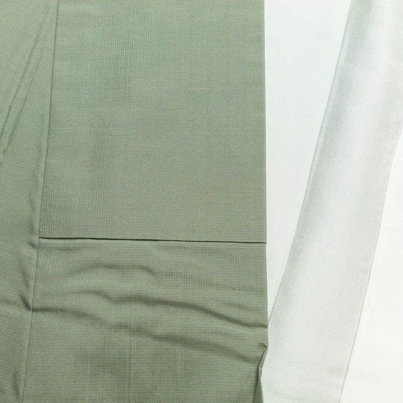 大島紬 美品 色泥染 証紙あり しつけ糸付き 正絹 幾何学柄・抽象柄 袷仕立て 身丈153.5cm 裄丈64.5cm 緑・うぐいす色_画像16