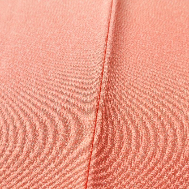 色無地 良品 しつけ糸付き 縮緬 正絹 その他の柄 袷仕立て 身丈158.5cm 裄丈64.5cm ピンク_画像8