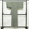 紬 アンティーク風 正絹 縞柄・線柄 袷仕立て 身丈152cm 裄丈64.5cm 緑・うぐいす色_画像2