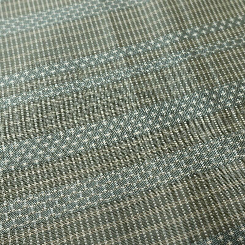 紬 アンティーク風 正絹 縞柄・線柄 袷仕立て 身丈152cm 裄丈64.5cm 緑・うぐいす色_画像7