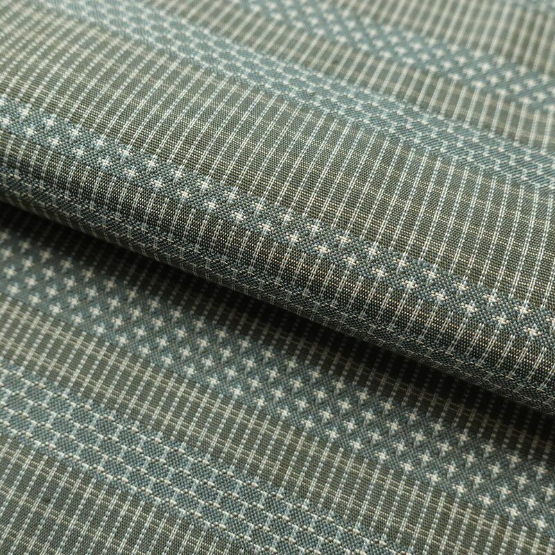 紬 アンティーク風 正絹 縞柄・線柄 袷仕立て 身丈152cm 裄丈64.5cm 緑・うぐいす色_画像19