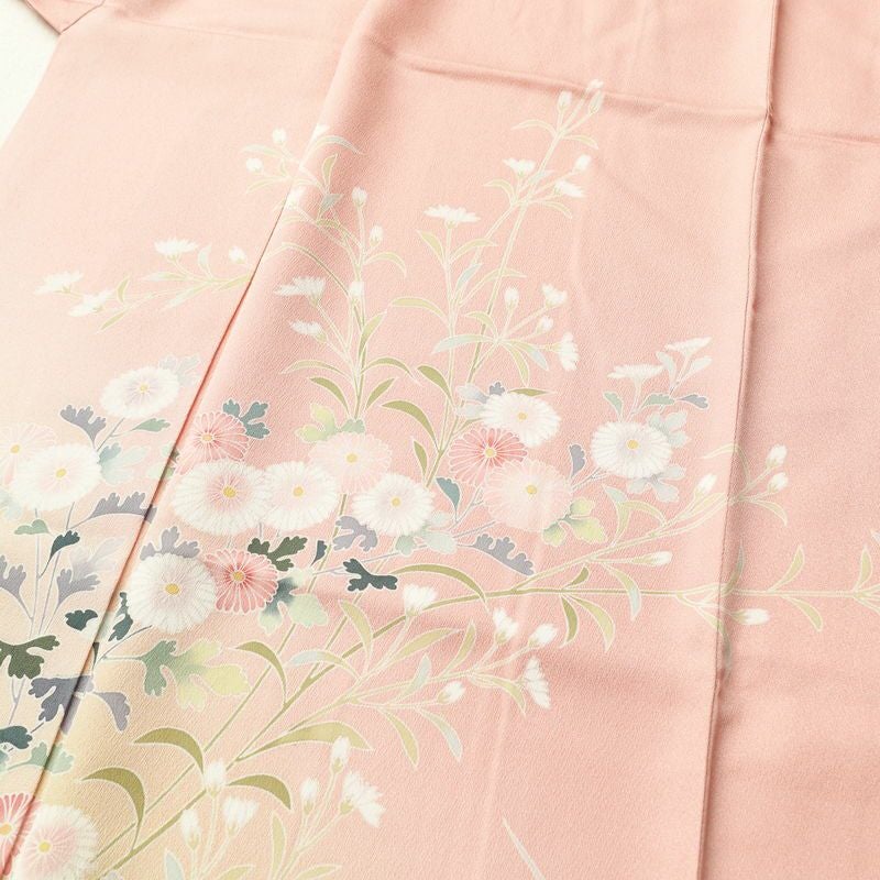 訪問着 正絹 木の葉・植物柄 袷仕立て 身丈163cm 裄丈67cm ピンク_画像5