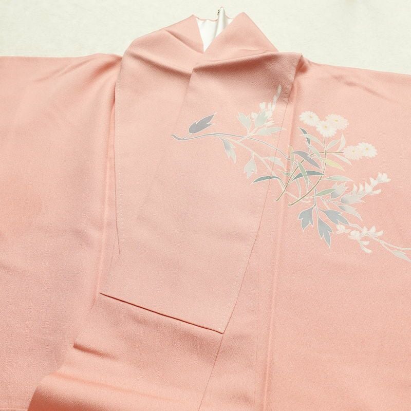 訪問着 正絹 木の葉・植物柄 袷仕立て 身丈163cm 裄丈67cm ピンク_画像15