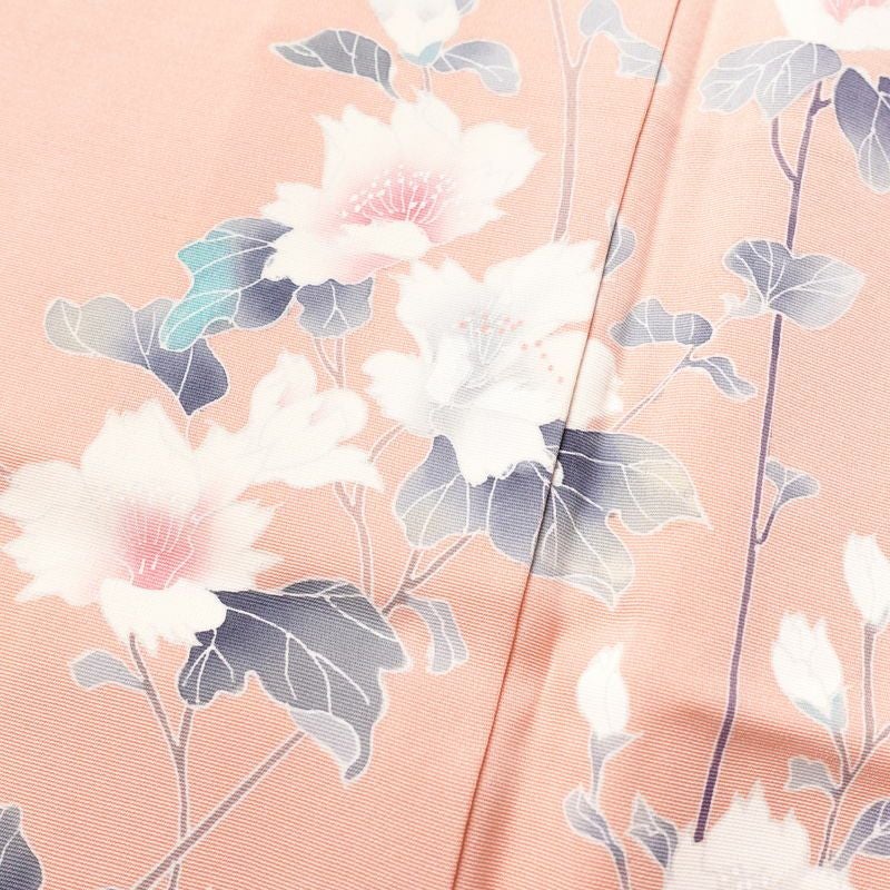 訪問着 正絹 花柄 袷仕立て 身丈152cm 裄丈63cm ピンク_画像6