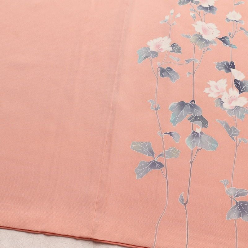 訪問着 正絹 花柄 袷仕立て 身丈152cm 裄丈63cm ピンク_画像11