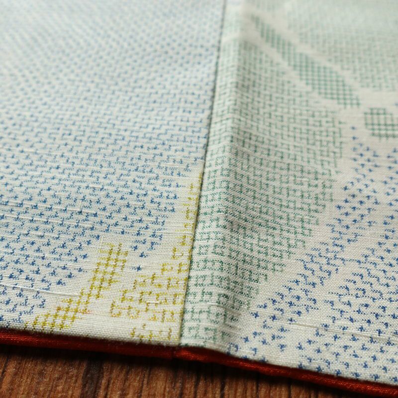 紬 正絹 蝶・昆虫柄 袷仕立て 身丈167.5cm 裄丈65.5cm つむぎ 青・紺_画像9