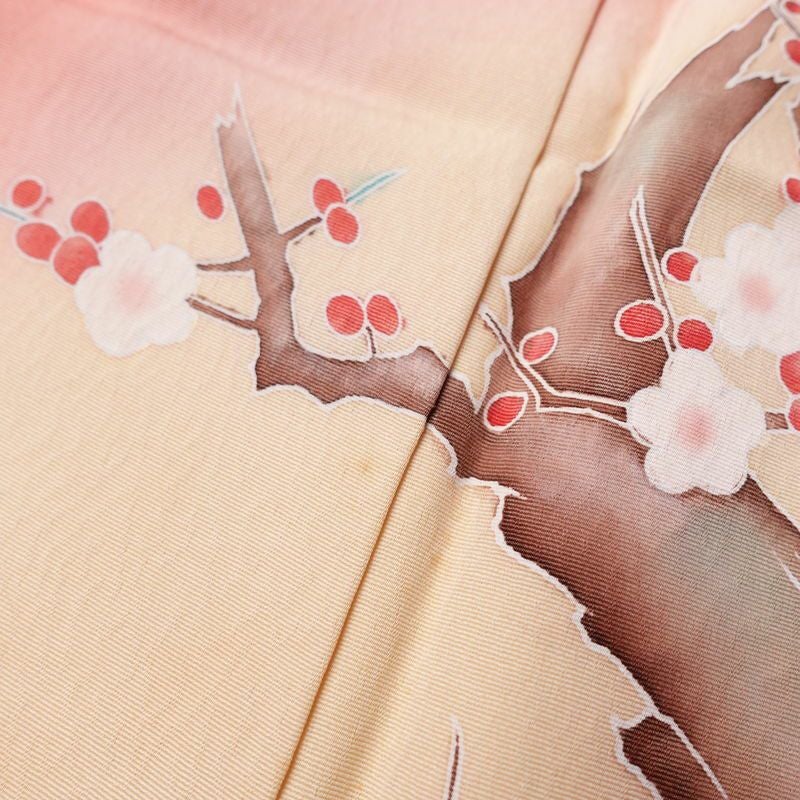 訪問着 一つ紋付き 正絹 風景柄 袷仕立て 身丈157cm 裄丈65.5cm ピンク_画像8