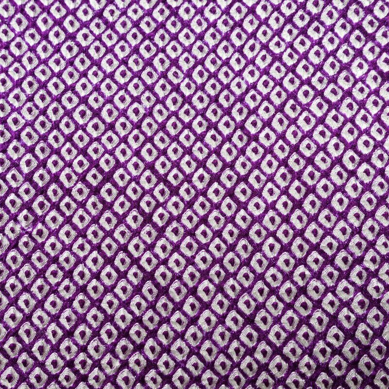 小紋 絞り 総絞り 正絹 古典柄 袷仕立て 身丈158cm 裄丈66cm 紫・藤色_画像7