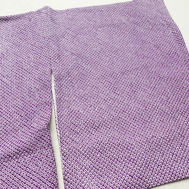 小紋 絞り 総絞り 正絹 古典柄 袷仕立て 身丈158cm 裄丈66cm 紫・藤色_画像12