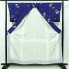 小紋 柄生かし染め 飛び柄 正絹 花柄 袷仕立て 身丈157cm 裄丈66cm 青・紺_画像3