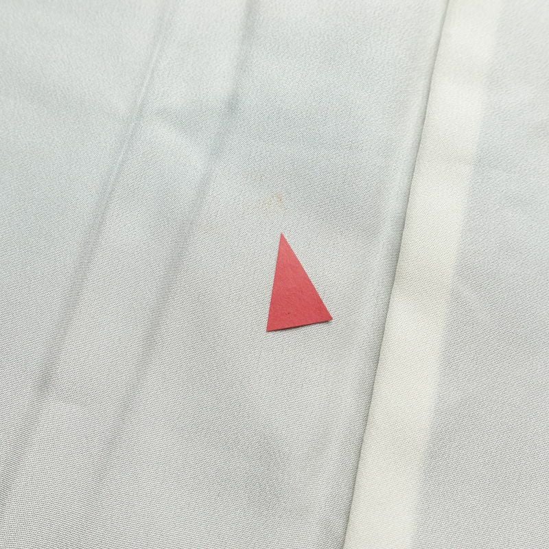 小紋 縮緬 正絹 木の葉・植物柄 袷仕立て 身丈162cm 裄丈67.5cm 一部しつけ糸付き 着物 グレー_画像21