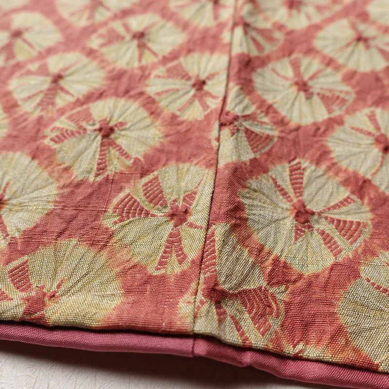 小紋 良品 絞り 正絹 古典柄 袷仕立て 身丈161.5cm 裄丈66.5cm ピンク_画像8