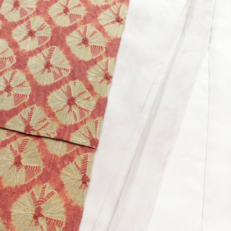 小紋 良品 絞り 正絹 古典柄 袷仕立て 身丈161.5cm 裄丈66.5cm ピンク_画像15
